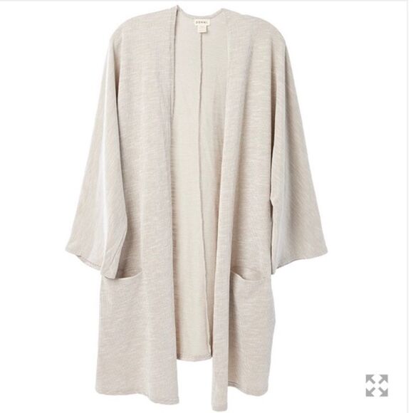 DONNI. S-L One Size Donni. Slouchy Ribbed Cardigan Sweater Duster - Picture 7 of 16